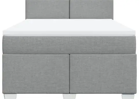 Pat continental, gri deschis, 140x200 cm, material textil - 4/5