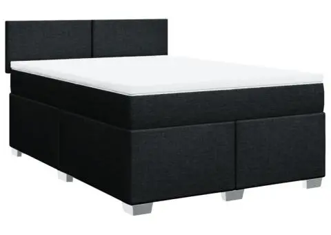 Pat box spring cu saltea, negru, 140x200 cm, textil - 2/5