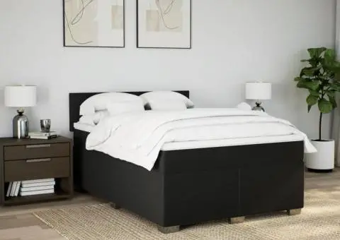 Pat box spring cu saltea, negru, 140x200 cm, textil - 3/5