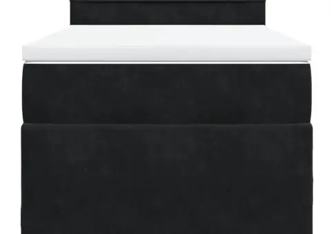 Pat box spring cu saltea, negru, 100x200 cm, catifea - 4/5