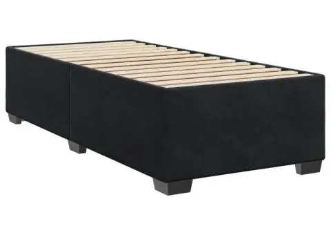Pat box spring cu saltea, negru, 100x200 cm, catifea - 5/5
