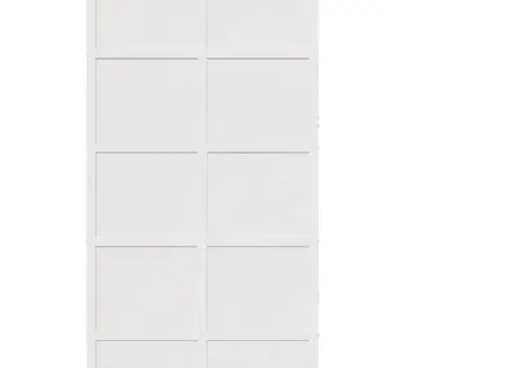 Ușă de hambar, alb, 100x208 cm, lemn masiv de pin - 3/5