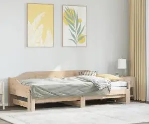 vidaXL Pat de zi cu extensie, 90x190 cm, lemn masiv de pin
