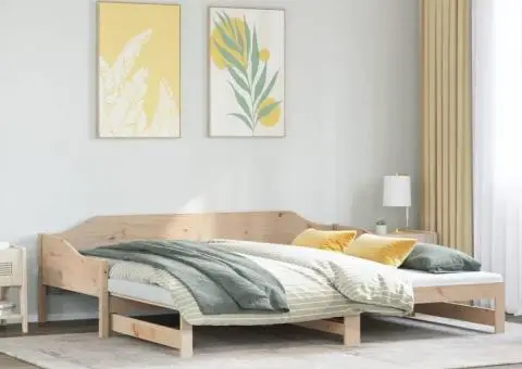 Pat de zi cu extensie, 90x190 cm, lemn masiv de pin - 4/5