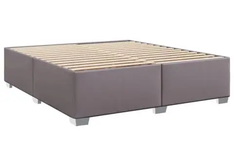 Pat box spring cu saltea, gri, 180x200 cm, piele ecologică - 5/5