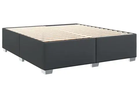 Pat box spring cu saltea, negru, 180x200 cm, piele ecologică - 5/5