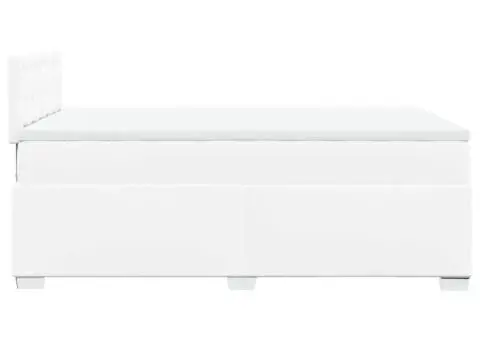 Pat box spring cu saltea, alb, 120x190 cm, piele ecologică - 5/5