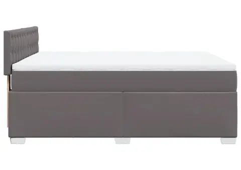 Pat box spring cu saltea, gri, 160x200 cm, piele ecologică - 5/5
