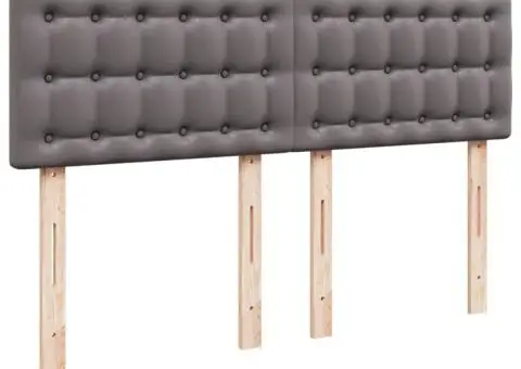 Pat box spring cu saltea, gri, 140x200 cm, piele ecologică - 5/5