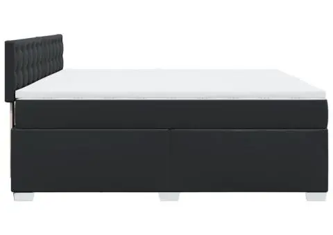 Pat box spring cu saltea, negru, 180x200 cm, piele ecologică - 5/5