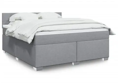 Pat continental, gri deschis, 180x200 cm, material textil - 1/5