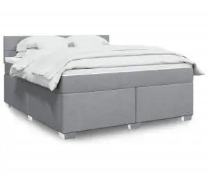 vidaXL Pat continental, gri deschis, 180x200 cm, material textil