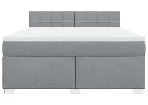 Pat continental, gri deschis, 180x200 cm, material textil - 4/5