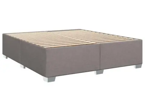 Pat continental cu saltea, gri taupe, 180x200 cm, textil - 5/5