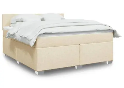 Pat continental cu saltea, crem, 180x200 cm, textil - 1/5