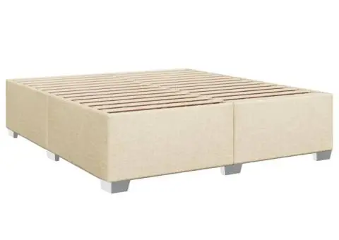 Pat continental cu saltea, crem, 180x200 cm, textil - 5/5