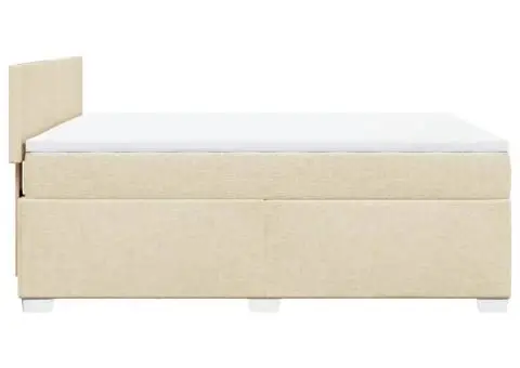 Pat box spring cu saltea, crem, 140x200 cm, textil - 5/5