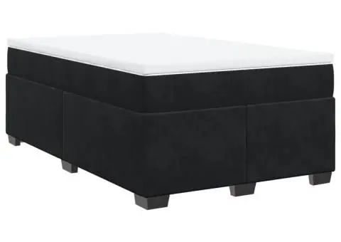 Pat box spring cu saltea, negru, 120x200 cm, catifea - 2/5