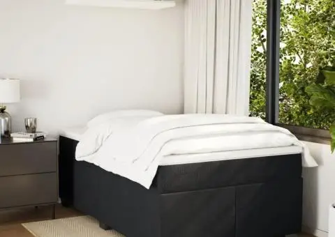 Pat box spring cu saltea, negru, 120x200 cm, catifea - 3/5