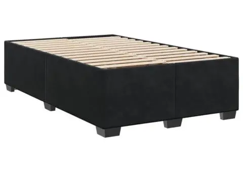 Pat box spring cu saltea, negru, 120x200 cm, catifea - 5/5