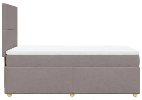 Pat box spring cu saltea, gri taupe, 90x200 cm, textil - 5/5