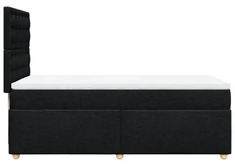 Pat box spring cu saltea, negru, 100x200 cm, textil - 5/5