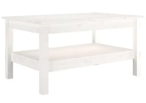 Măsuță de cafea, alb, 80x50x40 cm, lemn masiv de pin - 2/5