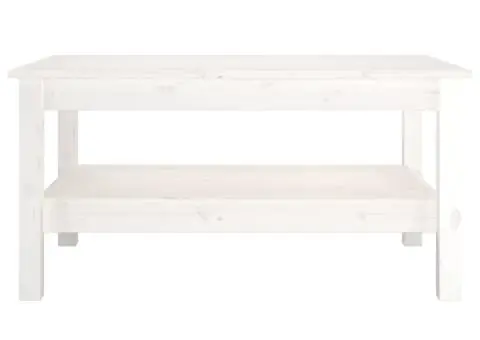 Măsuță de cafea, alb, 80x50x40 cm, lemn masiv de pin - 3/5