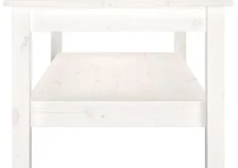 Măsuță de cafea, alb, 80x50x40 cm, lemn masiv de pin - 4/5