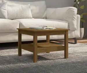 vidaXL Măsuță de cafea, maro miere, 55x55x40 cm, lemn masiv de pin