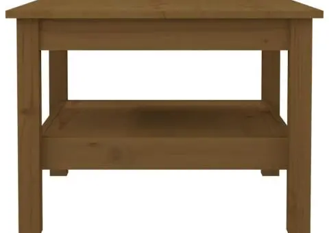 Măsuță de cafea, maro miere, 55x55x40 cm, lemn masiv de pin - 3/5