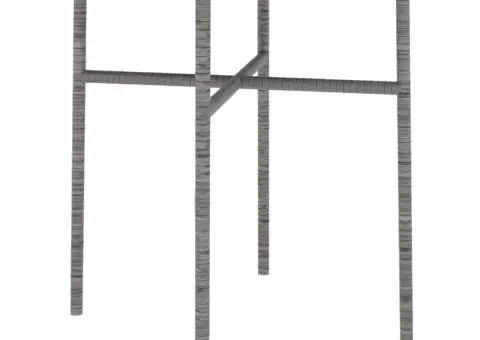 Set mobilier de grădină, 3 piese, gri, poliratan - 5/5