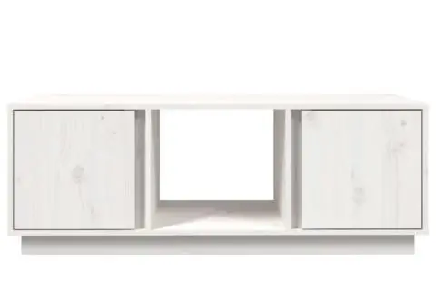 Măsuță de cafea, alb, 110x50x40 cm, lemn masiv de pin - 5/5