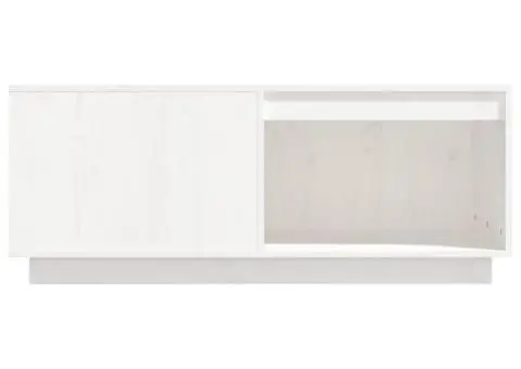 Măsuță de cafea, alb, 100x101x40,5 cm, lemn masiv de pin - 5/5