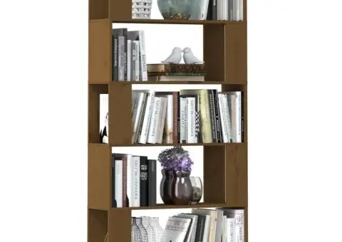 Bibliotecă/Separator cameră maro miere, 80x25x163,5 cm lemn pin - 5/5