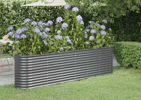 Strat înălțat grădină 260x40x68 cm oțel vopsit electrostatic - 1/5