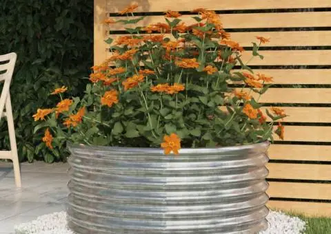 Jardinieră argintiu 80x80x36 cm oțel vopsit electrostatic - 1/4