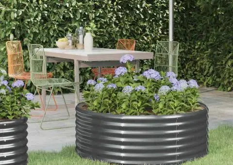 Jardinieră, antracit, 100x100x36 cm, oțel vopsit electrostatic - 1/4