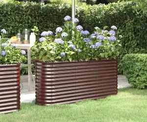 vidaXL Strat înălțat grădină 152x40x68 cm oțel vopsit electrostatic