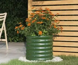 vidaXL Jardinieră grădină verde 40x40x36 cm oțel vopsit electrostatic