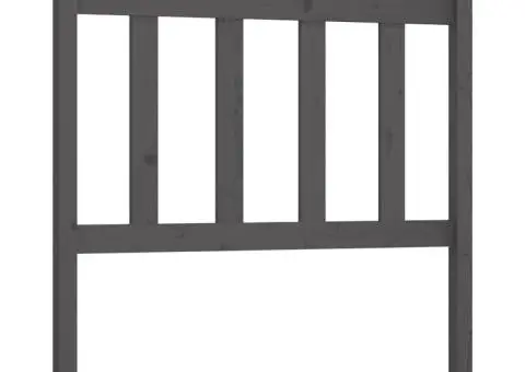 Tăblie de pat, gri, 81x4x100 cm, lemn masiv de pin - 2/5