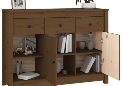 Servantă, maro miere, 100x35x74 cm, lemn masiv de pin - 5/5