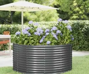 vidaXL Jardinieră, antracit, 140x140x68 cm, oțel vopsit electrostatic