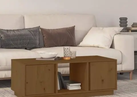 Măsuță de cafea, maro miere, 110x50x40 cm, lemn masiv de pin - 1/5