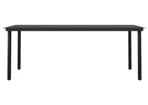 Set de servit masa pentru grădină, 7 piese, negru - 4/5