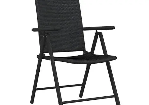 Set de servit masa pentru grădină, 7 piese, negru - 3/5