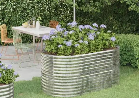 Strat înălțat grădină 152x80x68 cm oțel vopsit electrostatic - 1/5