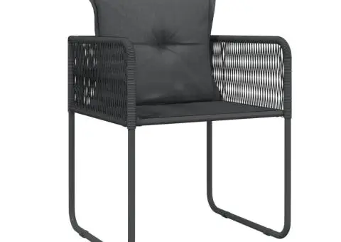 Set de mobilier pentru grădină, 3 piese, negru - 5/5