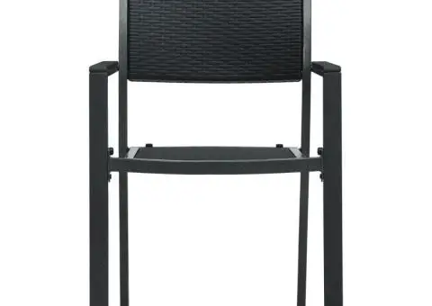 Set mobilier de grădină, 3 piese, negru - 5/5