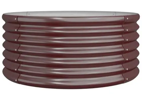 Jardinieră grădină maro 80x80x36 cm oțel vopsit electrostatic - 2/4